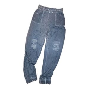 POL Washed Blue Distressed Joggers – Slouchy Soft Girl Pants Medium